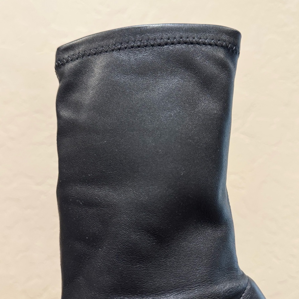 NEW VC John Camuto Leather Peep Toe Sock Boots - Picture 2 of 14